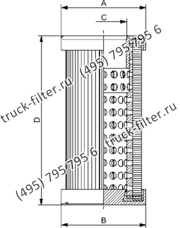 CF-115-T200-H-A фильтр гидравлики цилиндрического типа с фильтрацией снаружи