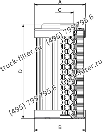 CF-2-0008-P25-N-A фильтр гидравлики цилиндрического типа с фильтрацией снаружи