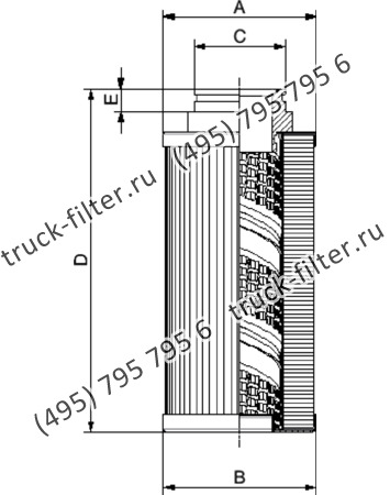 CF-22-P-1-P25-N-V фильтр гидравлики цилиндрического типа с фильтрацией снаружи