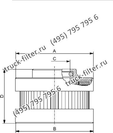 CF-2-56-A03-H-A фильтр гидравлики цилиндрического типа с фильтрацией снаружи