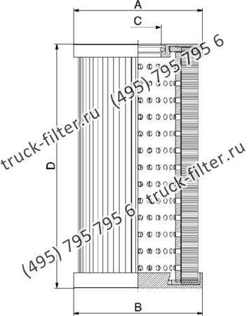 CF-8-034-P25-H-A фильтр гидравлики цилиндрического типа с фильтрацией снаружи