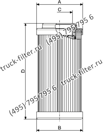 CF-8-125-M10-N-A фильтр гидравлики цилиндрического типа с фильтрацией снаружи