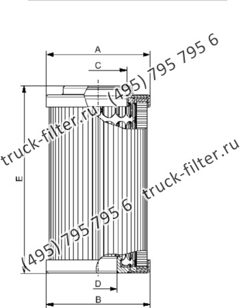 CF-8-443-A25-N-A фильтр гидравлики цилиндрического типа с фильтрацией снаружи
