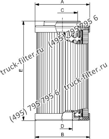 CF-8-443-P10-N-A фильтр гидравлики цилиндрического типа с фильтрацией снаружи