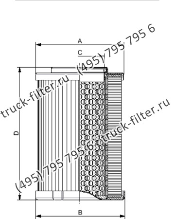CF-960-1-A25-N-A фильтр гидравлики цилиндрического типа с фильтрацией снаружи