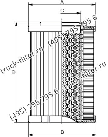 CF-960-2-M60-N-V фильтр гидравлики цилиндрического типа с фильтрацией снаружи