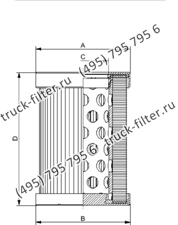 CF-961-3-A03-H-V фильтр гидравлики цилиндрического типа с фильтрацией снаружи