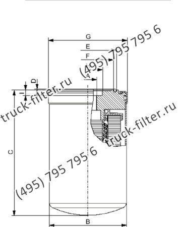 CSD-050-I-0-A16-A накручивающийся фильтр гидравлики для систем до 35 bar