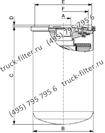 CTT-006-A-1-P25-A накручивающийся фильтр гидравлики с обратным клапаном для систем до 12 bar