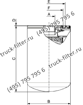 CTT-050-I-1-P25-A накручивающийся фильтр гидравлики с обратным клапаном для систем до 12 bar