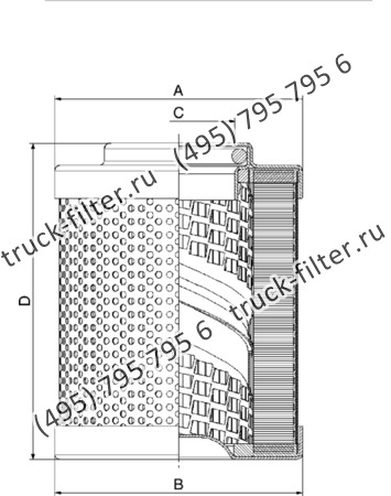 D-0055-A06-NH-A элемент напорного фильтра гидравлики