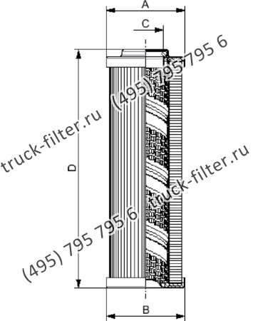 D-0095-M25-NH-A элемент напорного фильтра гидравлики
