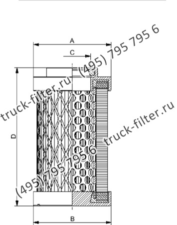 D-0500-A03-CH-A элемент напорного фильтра гидравлики