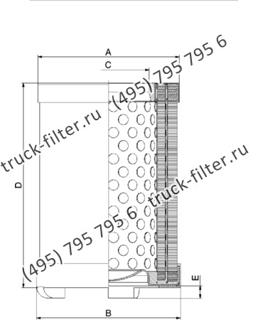 DCC-108155-0J цилиндрический воздушно-масляный сепаратор компрессора