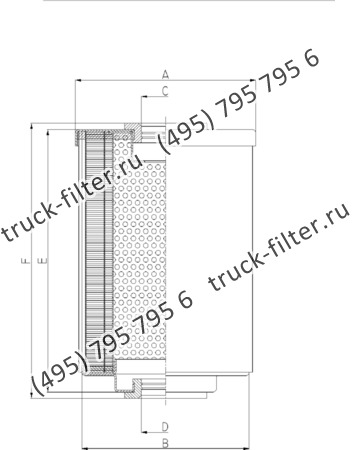 DCC-110160-00 цилиндрический воздушно-масляный сепаратор компрессора