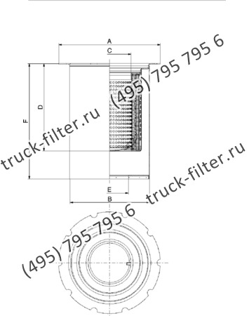 DFE-300500-0W воздушно-масляный сепаратор с фигурным фланцем-крышкой