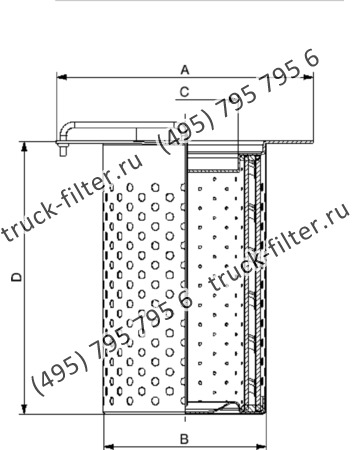 DFN-170280-5X воздушно-масляный сепаратор с фланцем-крышкой