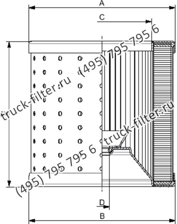 R-250-3-P25-A элемент сливного фильтра гидравлики