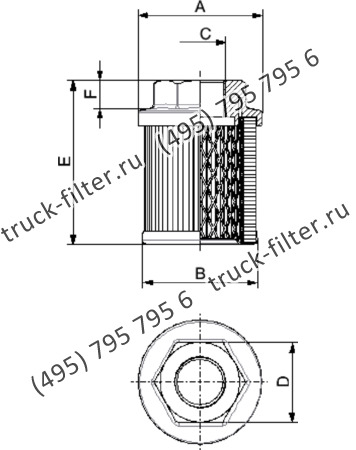 SUE-015-M60-S-G погружной фильтр гидравлики всасывающей линии с резьбой