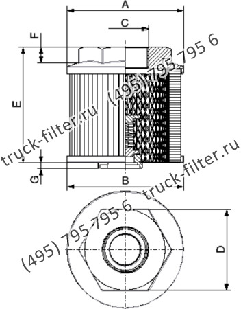 SUE-340-M125-BN погружной фильтр гидравлики всасывающей линии с резьбой